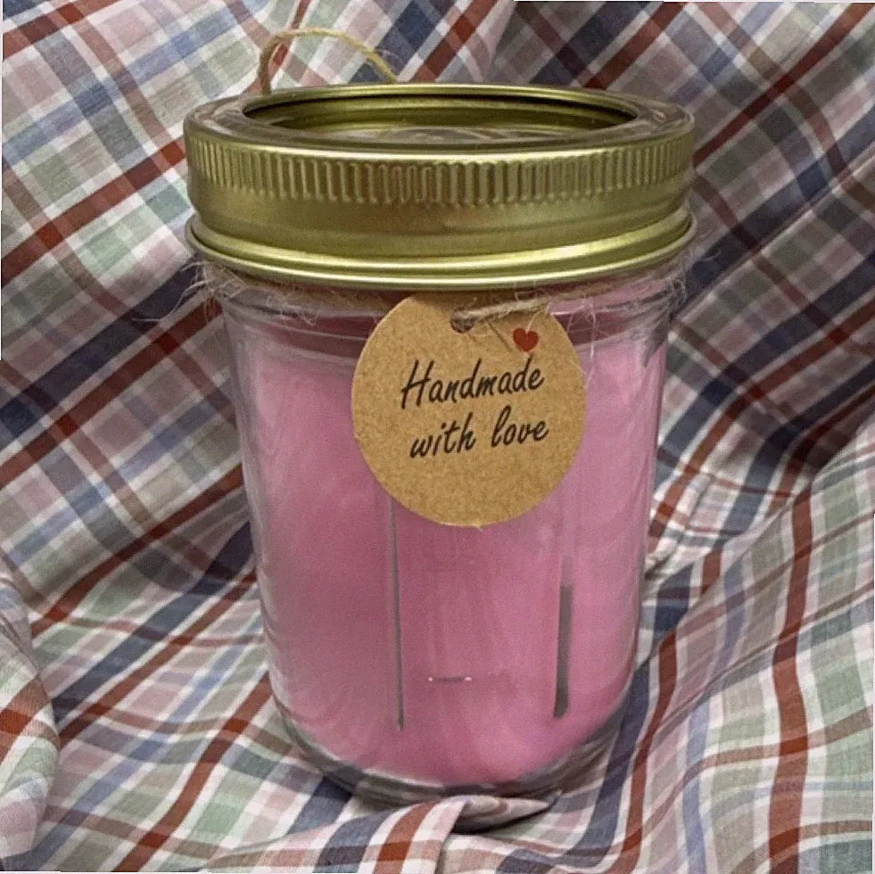 Homemade candles made with soy wax and essential oils. Delicious scent!