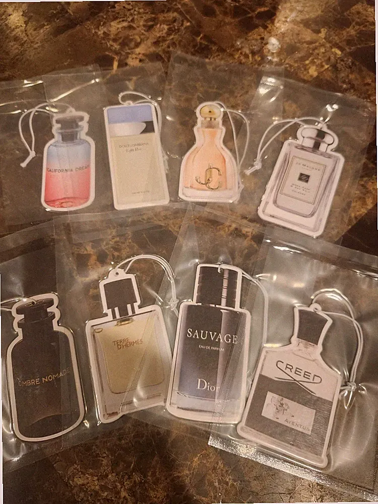 Luxury Designer Inspired Car Fragrance Fresheners. 8 Piece Random. New.