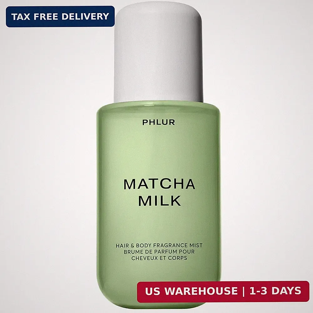 PHLUR Matcha Milk Body Mist, 8 Fl Oz - Hair and Body Perfume for Women, Bergamot