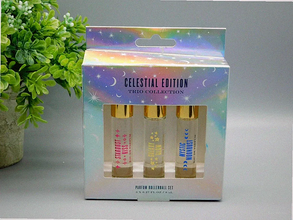 Tru Fragrance Celestial Edition Trio Collection Parfum Rollerball Set 8ml NIB