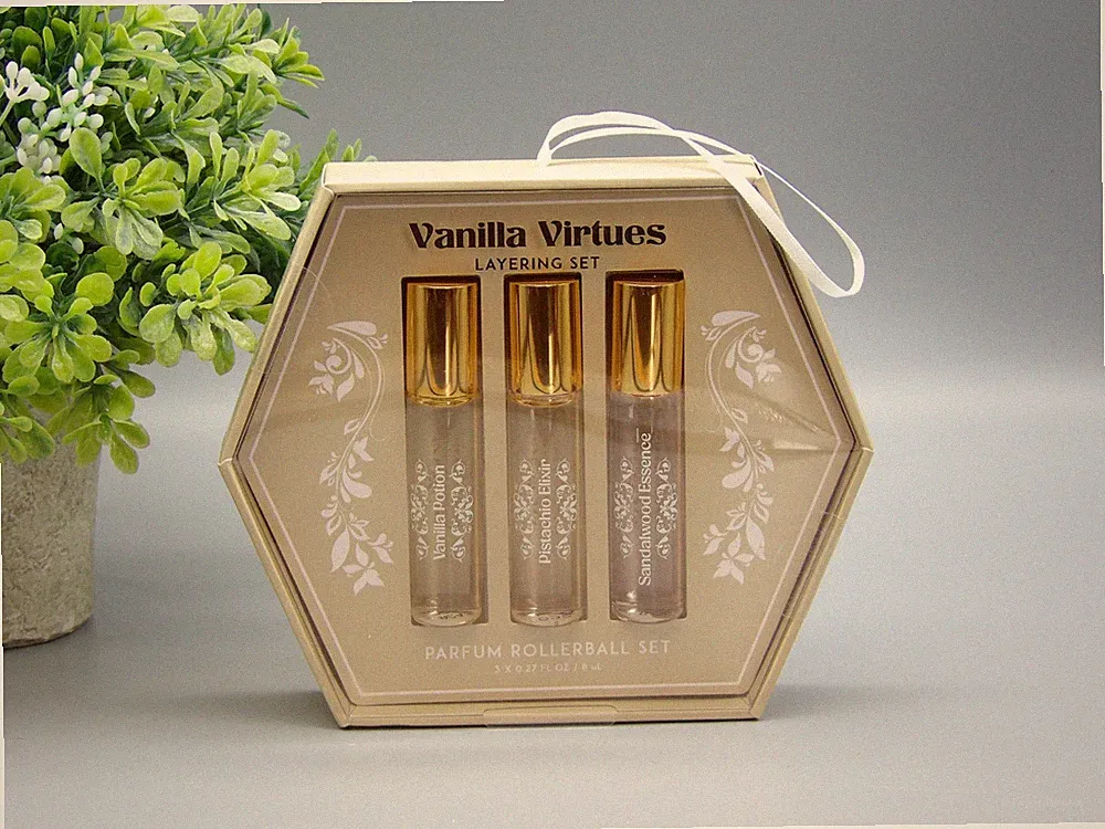 Tru Fragrance Vanilla Virtues Layering Parfum Rollerball Set Vanilla Portion NIB