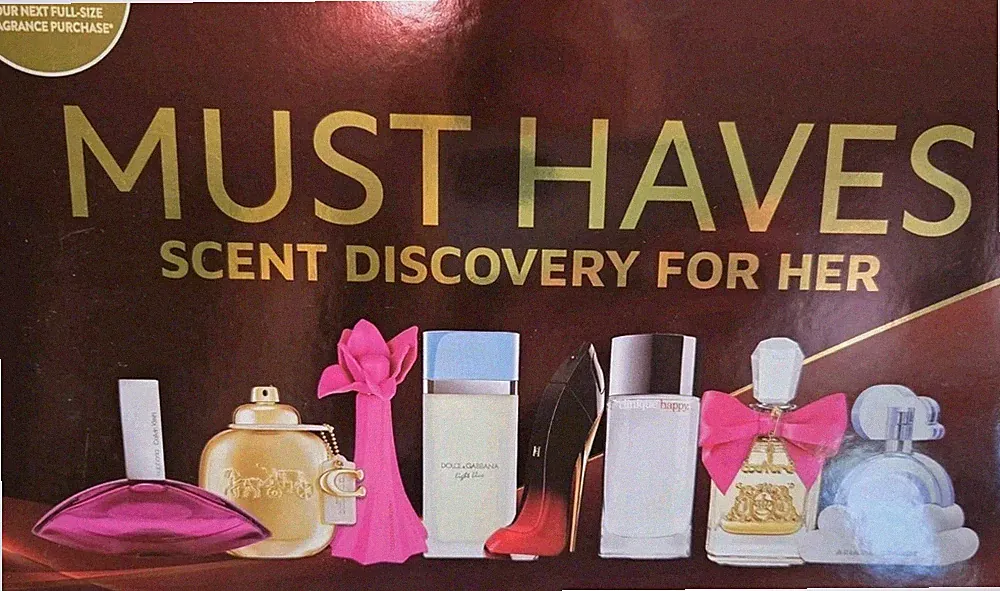 WOMEN'S PERFUME Gift Set Discovery Sampler 8 Fragrances Designer + Certificate
